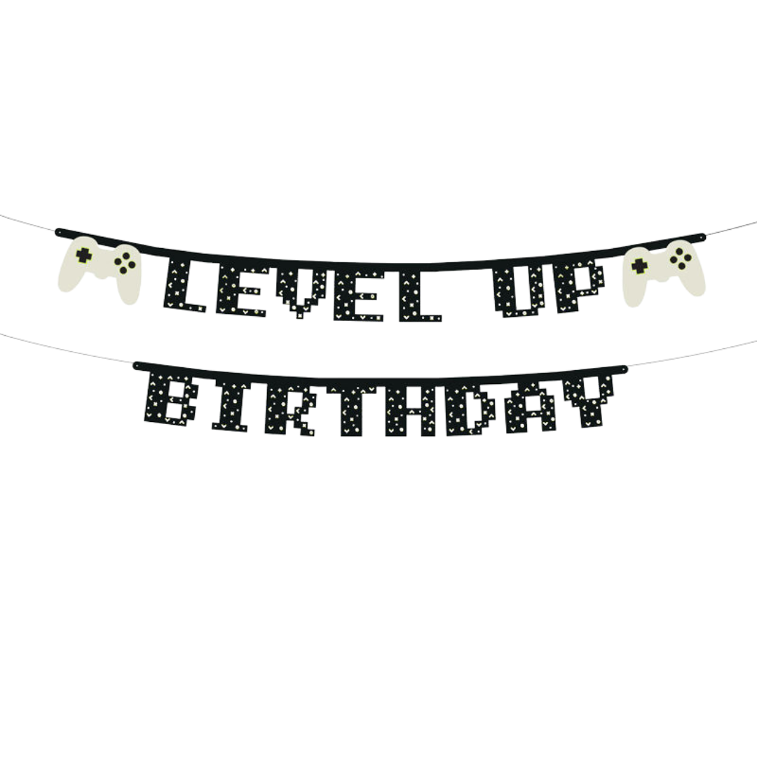 Black and White "Level Up" Banner
