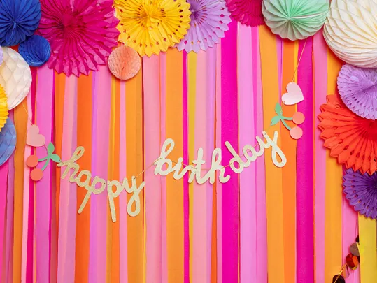 Gold Glitter "Happy Birthday" Banner