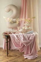 Pink and Gold Floral "Happy Birthday" Banner
