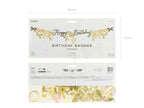 Pink and Gold Floral "Happy Birthday" Banner