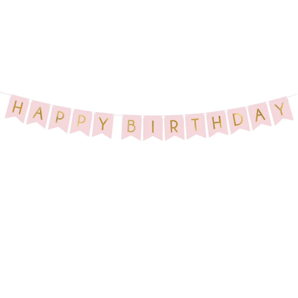 Pink "Happy Birthday" Banner