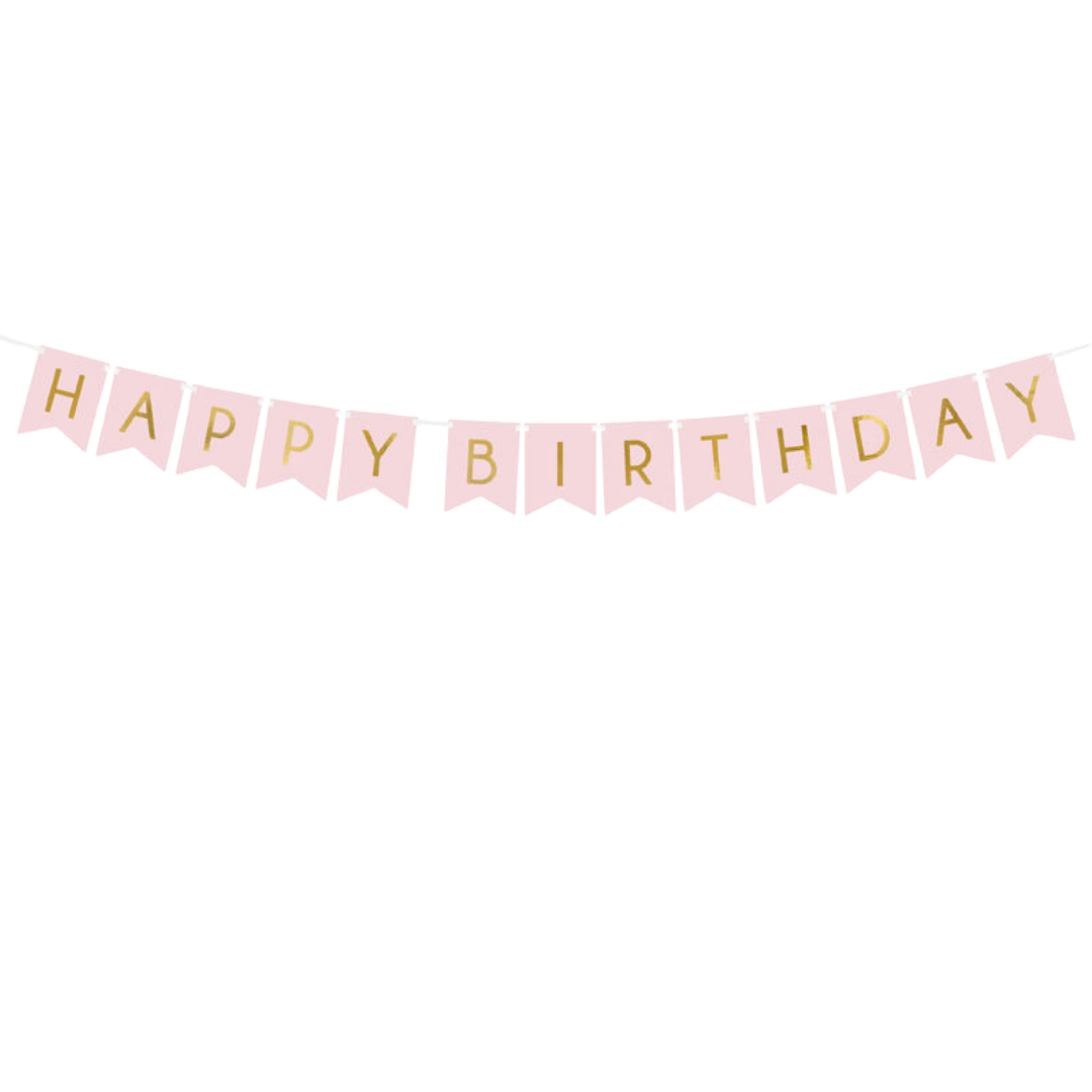 Pink "Happy Birthday" Banner