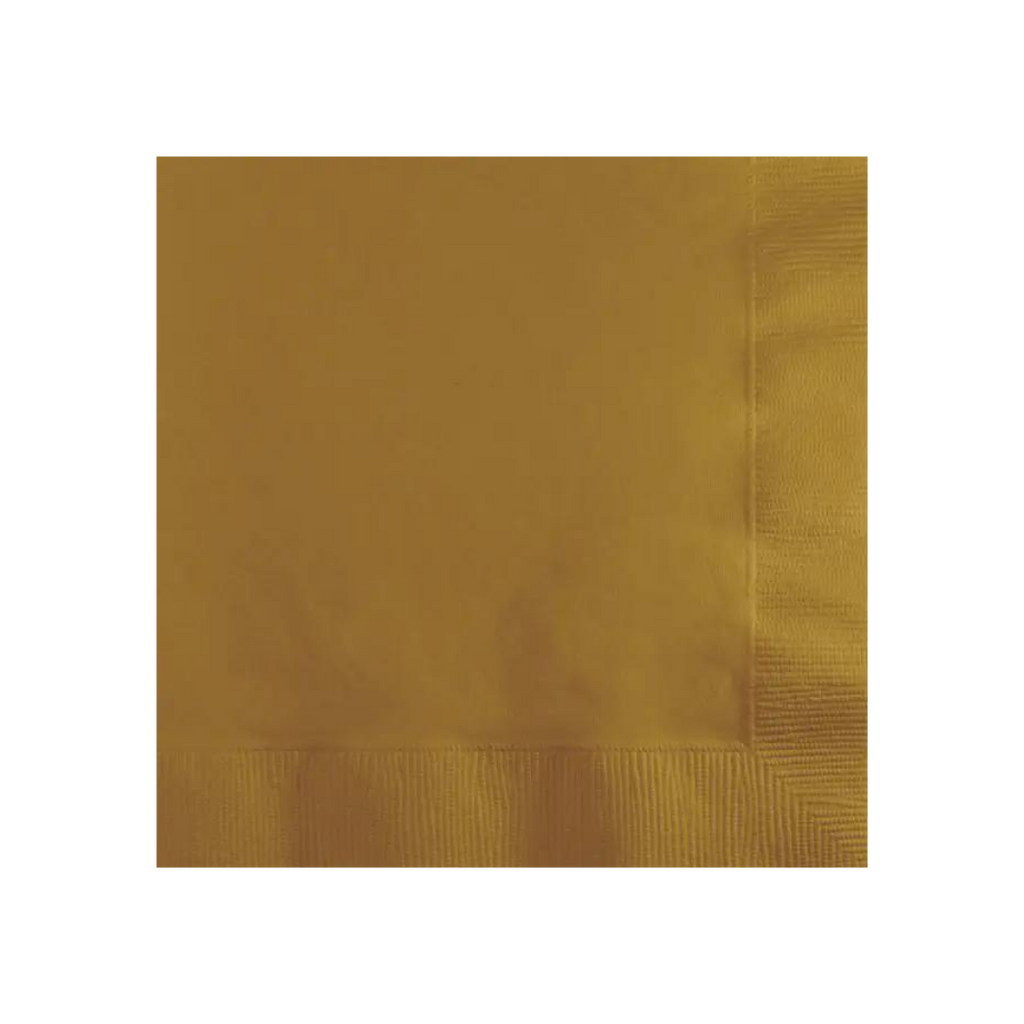 Gold beverage napkin plain design for celebration from Parte Haus party supply store in Bethesda MD