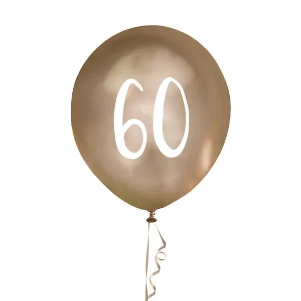 Gold '60' Latex 12" Balloons 5 Pack