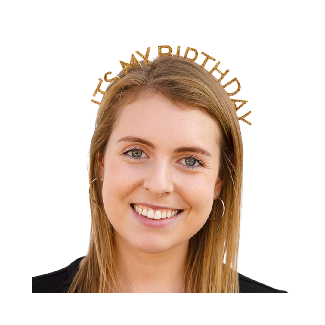 Happy Birthday Gold Enamel Headband