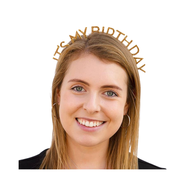 Happy Birthday Gold Enamel Headband