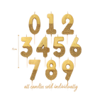 Gold glitter birthday number candles for celebration from Parte Haus party supply store in Bethesda Maryland