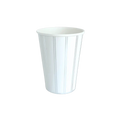 white paper cup with vertical embossed lines from Parte Haus party supply store in Bethesda Maryland