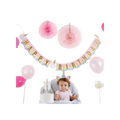 Gold glitter unicorn birthday decoration kit with pink balloons and banner for kids from Parte Haus party supply store in Bethesda Maryland