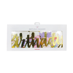 Gold birthday banner with unicorn and stars unicorn birthday theme from Parte Haus party supply store in Bethesda MD