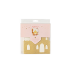Gold princess castle favor box with glitter windows princess birthday theme from Parte Haus party supply store in Bethesda MD