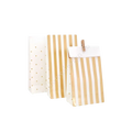 Gold striped and polka dot treat bags for birthdays from Parte Haus party supply store in Bethesda Maryland