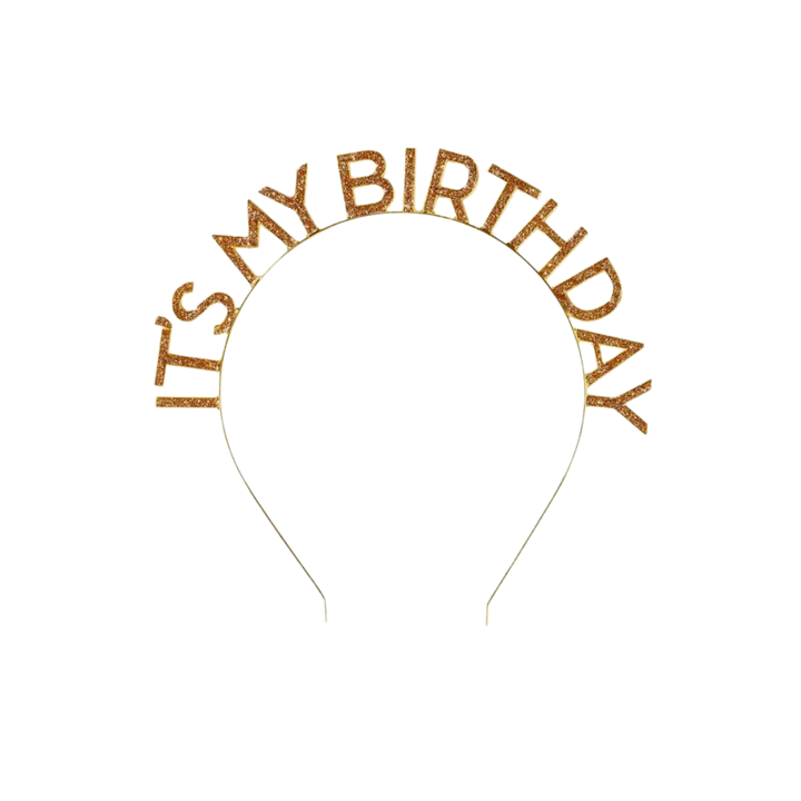 Happy Birthday Gold Enamel Headband