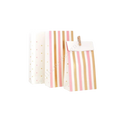 Gold pink treat bags with stripes and spots for birthday from Parte Haus party supply store in Bethesda MD.