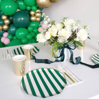 Gold signature stripes guest napkins white with gold stripes elegant napkins celebration from Parte Haus party supply store in Bethesda MD