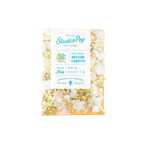 Golden artisan confetti clear bag with gold and white pieces birthday celebration from Parte Haus party supply store in Bethesda Maryland
