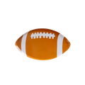 brown football shaped plate with white details sports party theme from Parte Haus party supply store in Bethesda MD