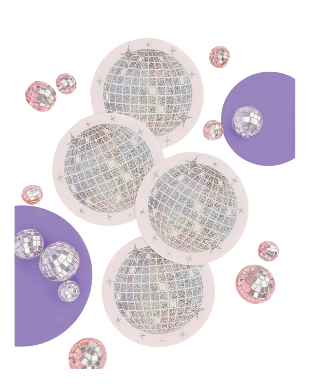 Silver Disco Ball Cocktail Napkins