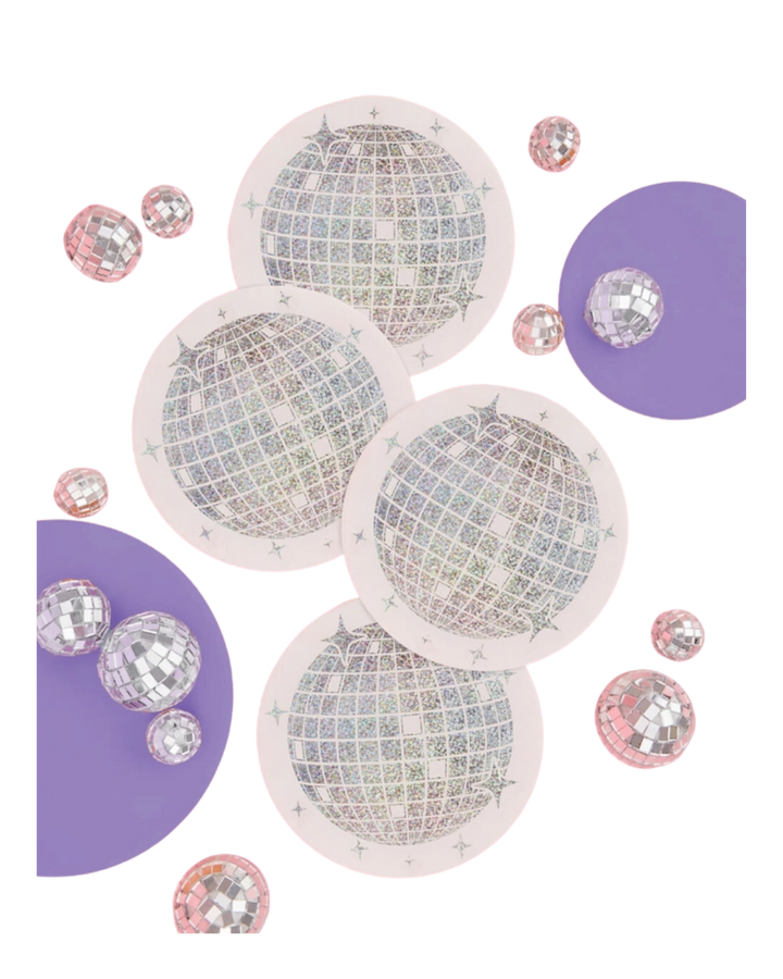 Silver Disco Ball Cocktail Napkins