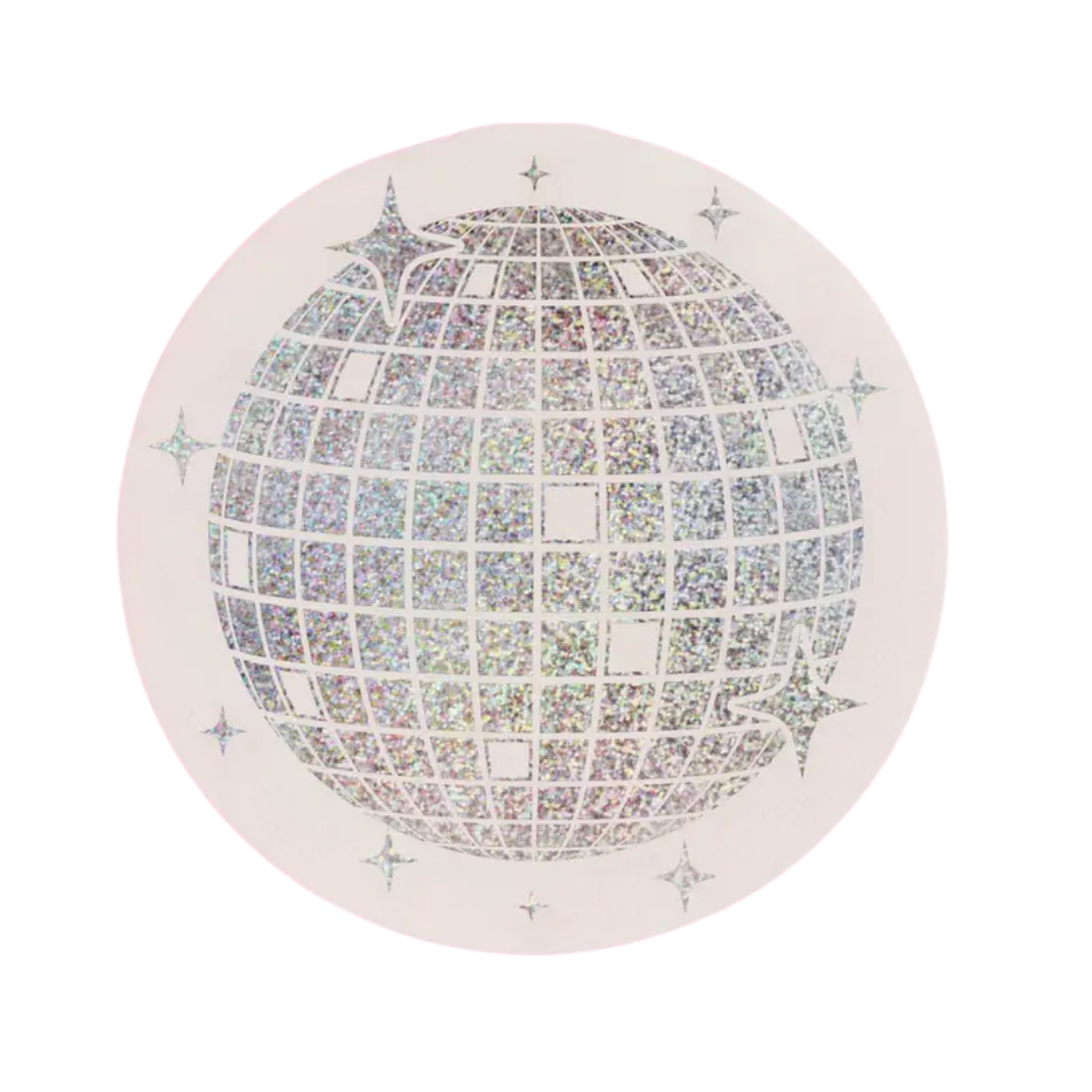 Silver Disco Ball Cocktail Napkins