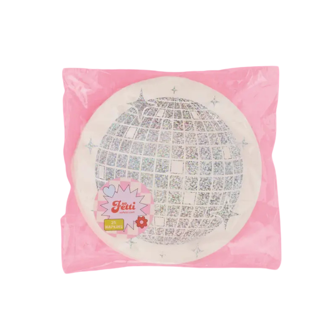 Silver Disco Ball Cocktail Napkins