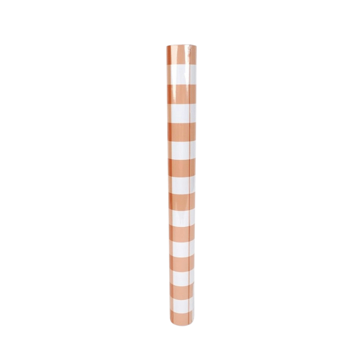 rose gold and white striped wrapping paper roll for birthday from Parte Haus party supply store in Bethesda Maryland