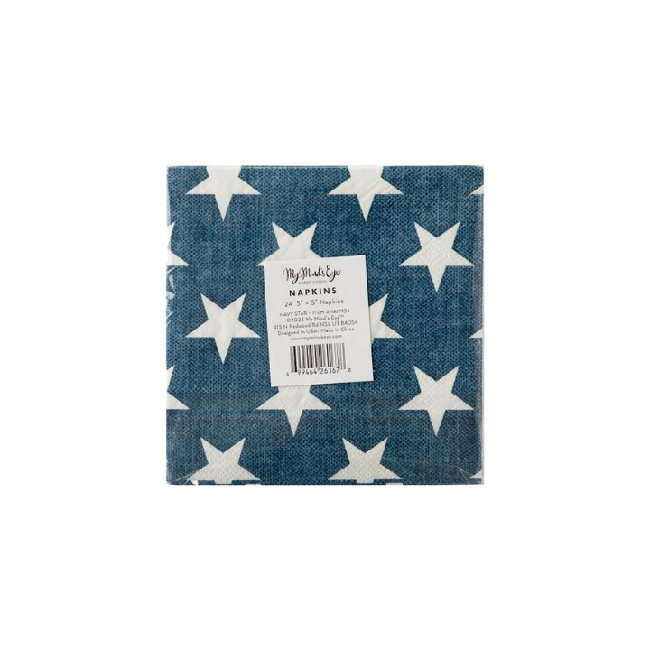 Navy with Stars Cocktail Napkins