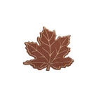 Brown maple leaf shaped napkin with gold accents autumn theme from Parte Haus party supply store in Bethesda Maryland
