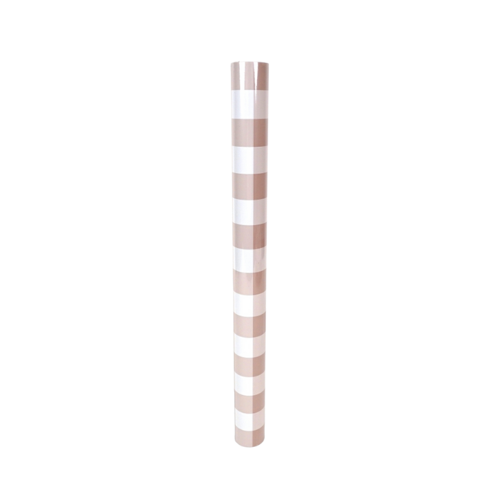 brown and white striped wrapping paper roll classic pattern from Parte Haus party supply store in Bethesda MD