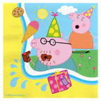Yellow Peppa Pig napkin with Daddy Pig party hat chocolate gift for birthday from Parte Haus party supply store in Bethesda MD
