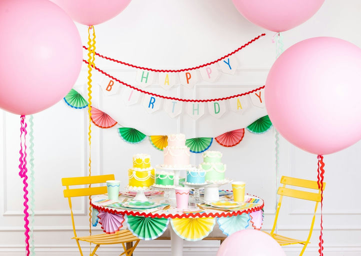 Multicolor Birthday Paper Bunting Banner