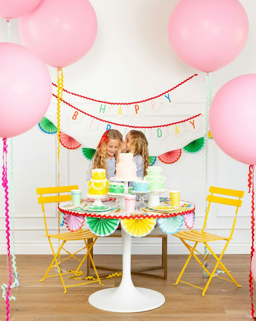 Multicolor Birthday Paper Bunting Banner