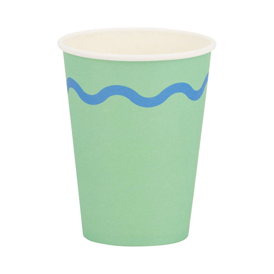 Assorted Color Wavy Birthday Party Cups
