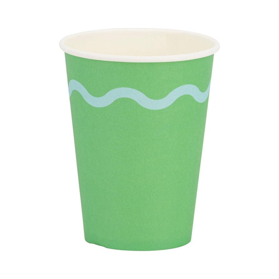 Assorted Color Wavy Birthday Party Cups