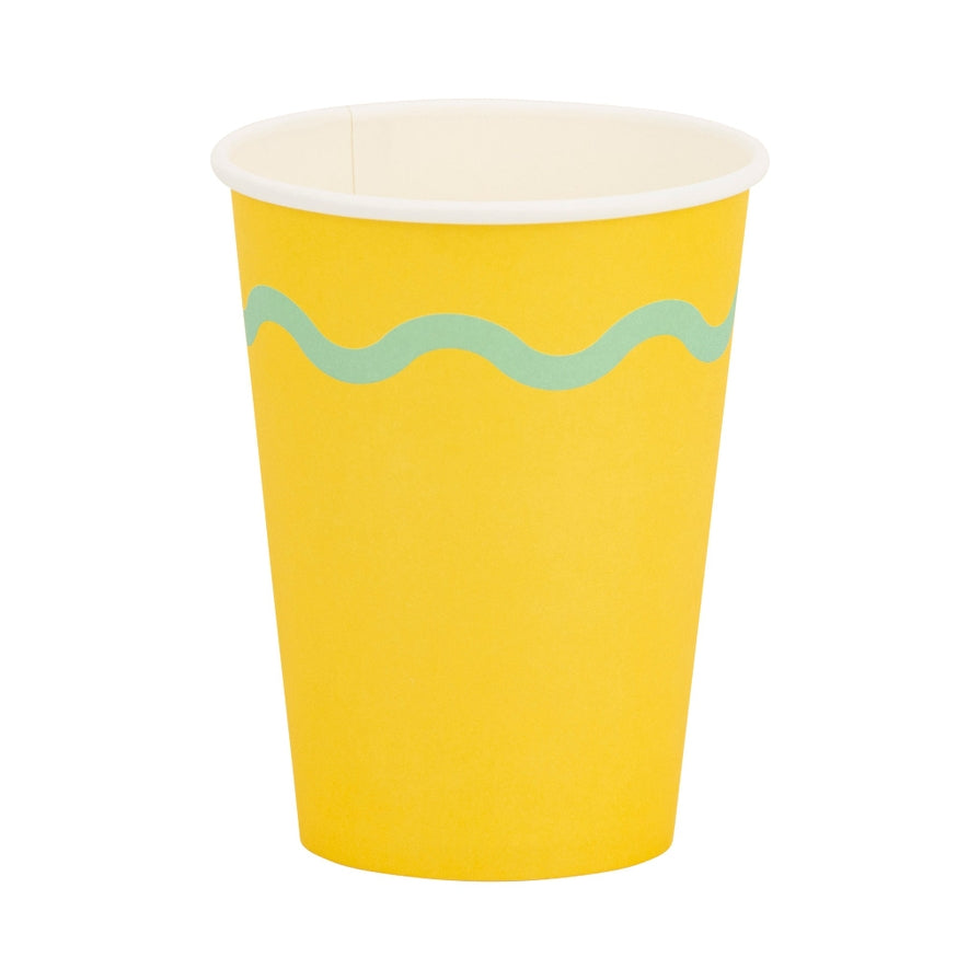 Assorted Color Wavy Birthday Party Cups