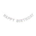 iridescent happy birthday banner hanging decor birthday theme from Parte Haus party supply store in Bethesda MD