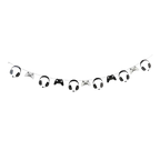 Black and white game controller and headset garland gaming birthday banner from Parte Haus party supply store in Bethesda Maryland
