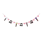 Pink music note and microphone garland banner decor for music theme from Parte Haus party supply store in Bethesda MD