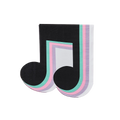 Black pastel music note napkin with pink purple mint accents music party from Parte Haus party supply store in Bethesda Maryland