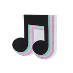 Black pastel music note napkin with pink purple mint accents music party from Parte Haus party supply store in Bethesda Maryland