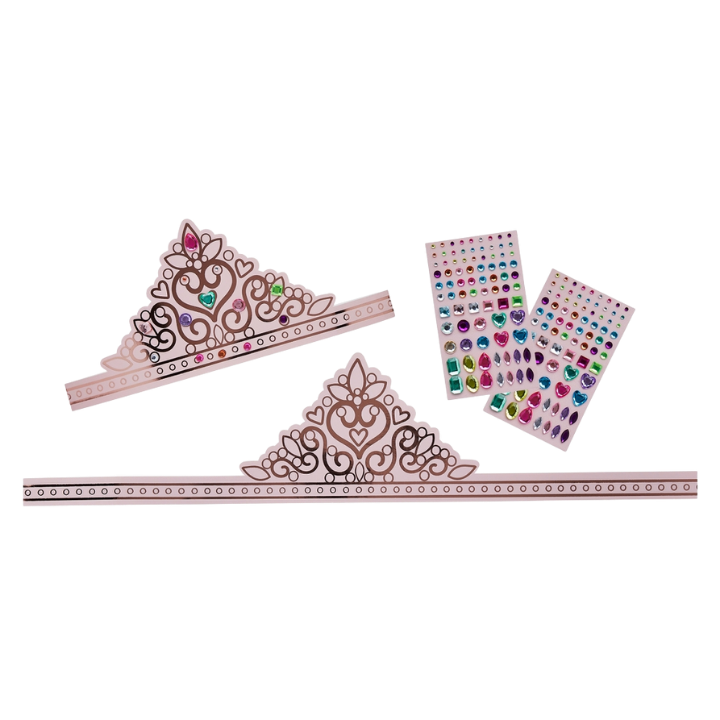 Pink princess crown kit with jewel stickers for birthday from Parte Haus party supply store in Bethesda Maryland