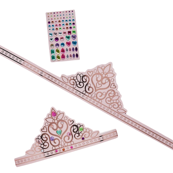 Pink tiara craft kit with stickers DIY princess theme from Parte Haus party supply store in Bethesda MD