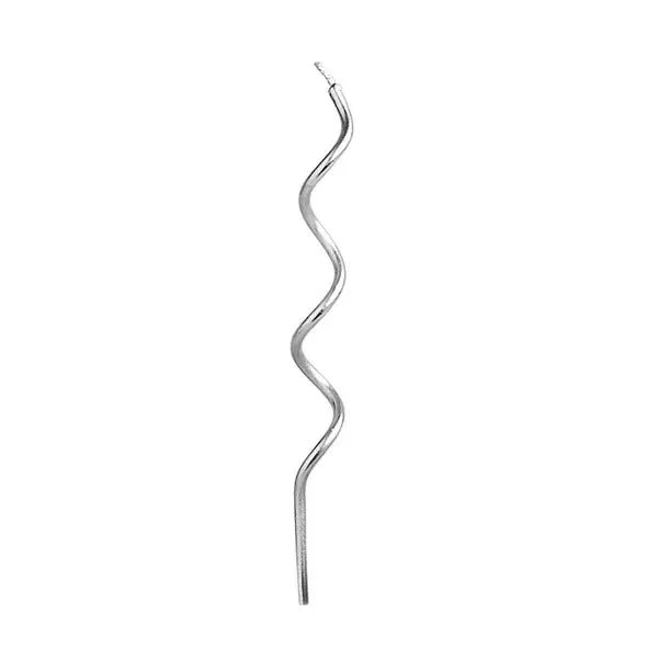 Silver spiral decorative pick with a wavy design for celebrations from Parte Haus party supply store in Bethesda, MD.