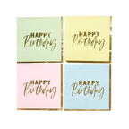 Pastel birthday napkins with gold foil lettering birthday theme from Parte Haus party supply store in Bethesda MD