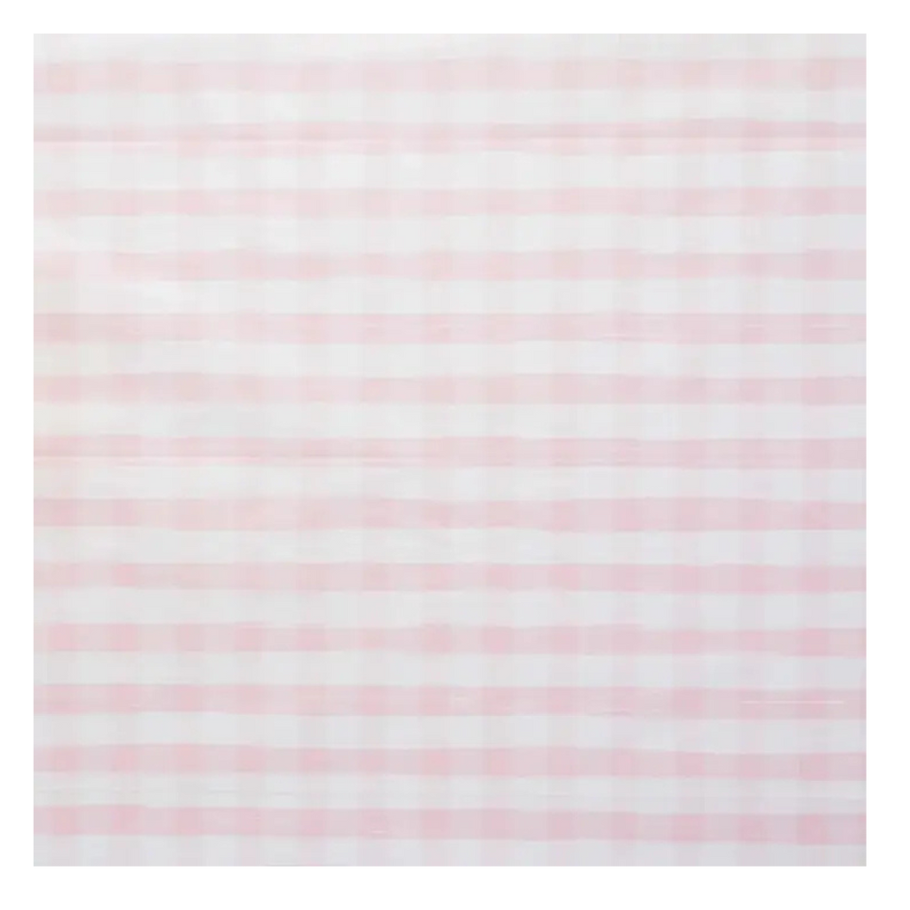 Pink gingham table cover with checkered pattern picnic theme from Parte Haus party supply store in Bethesda Maryland