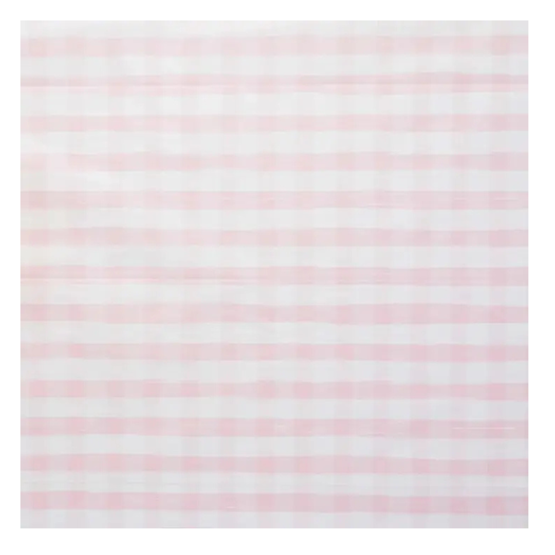 Pink gingham table cover with checkered pattern picnic theme from Parte Haus party supply store in Bethesda Maryland