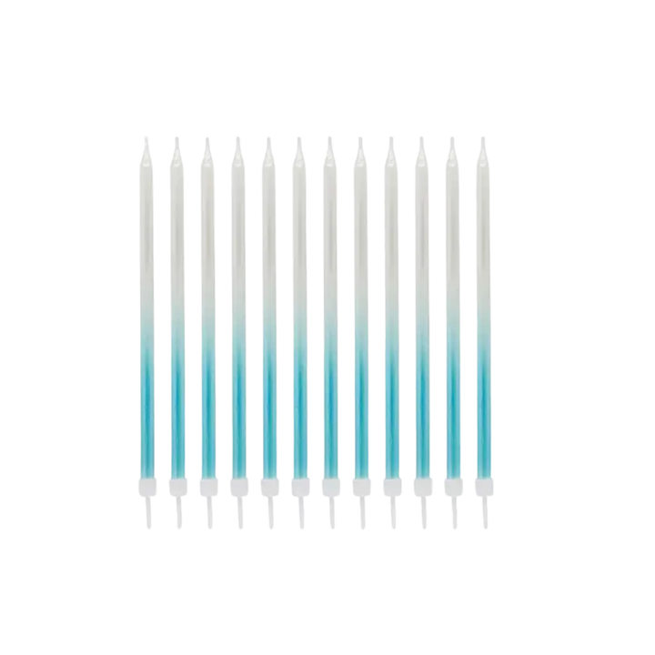 Blue Ombre Tall Skinny Candles