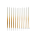 Gold ombre birthday candles set tall slim for celebration from Parte Haus party supply store in Bethesda Maryland
