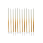 Gold ombre birthday candles set tall slim for celebration from Parte Haus party supply store in Bethesda Maryland