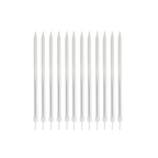 Silver birthday candles slim and elegant for celebrations from Parte Haus party supply store in Bethesda Maryland